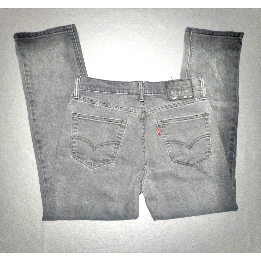 Levis 541 Athletic Cut Jeans Mens Size 30x30 Denim Workwear Preppy Charcoal